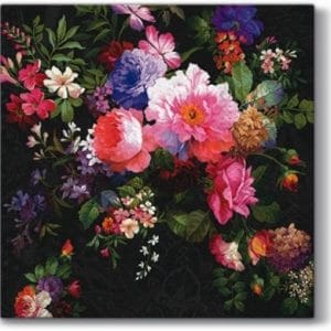 A pack of 12 by 12 inch Decoupage Napkins(5 pcs) - Black Florals