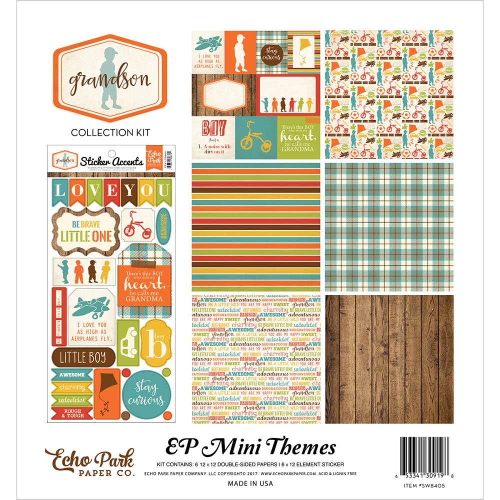 EchoPark paper pad - Grandson Collection Kit (12 by 12 inch) echo park 12by12 colleciton grandson EchoPark paper pad - Grandson Collection Kit (12 by 12 inch)