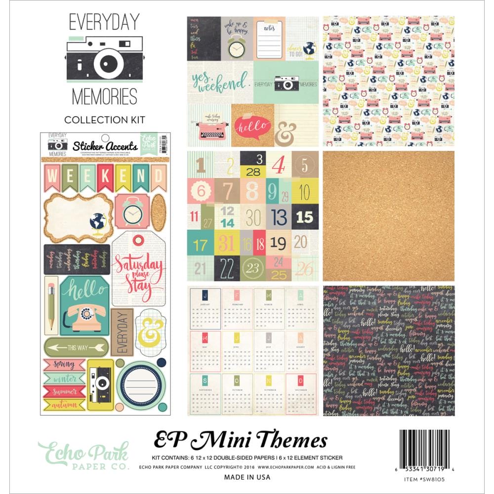 EchoPark paper pad - Everday Memories Collection Kit (12 by 12 inch)