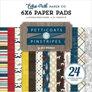 EchoPark paper pad - Boy Petticoats & Pinstripes (6by6 inch)