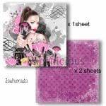 Papericious Decoupage Paper Pack  - Fashionista (8 by 8 inch) - 3 sheets