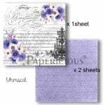 Papericious Decoupage Paper Pack  - Whimsical (6 by 6 inch) - 3 sheets