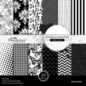Papericious Designer Collection - Monochrome (12 by 12 patterned paper)
