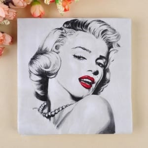 A pack of 12 by 12 inch Decoupage Napkins(5 pcs) - Marilyn Monroe