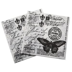A pack of 12 by 12 inch Decoupage Napkins(5 pcs) - Vintage Writing / Script