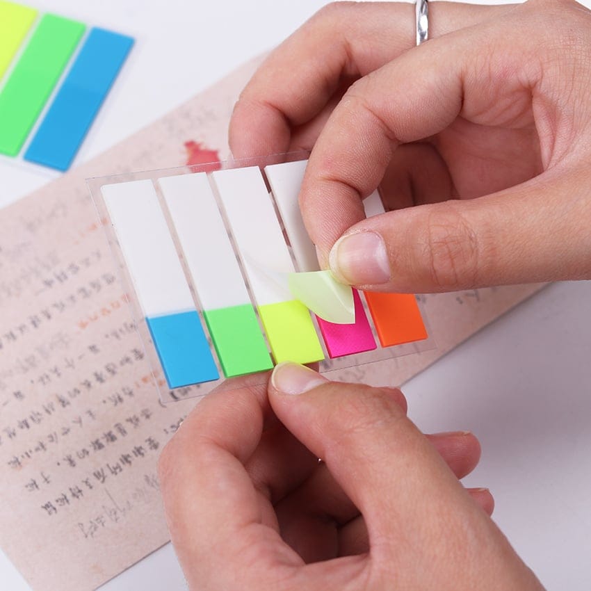 Sticky Notes or Memo Pads - Rainbow Colors with Grey