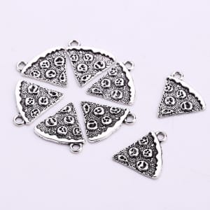 Pizza Metal charm - pack of 5