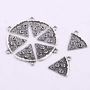 Pizza Metal charm - pack of 5