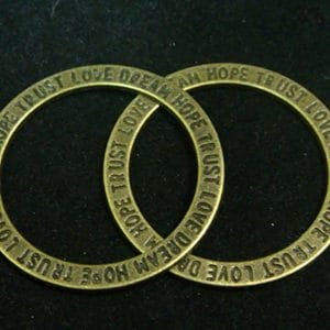 Hope Love circle Metal charm or Pendant - pack of 5