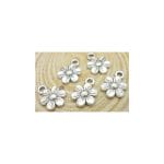 Flowers metal charms - pack of 10