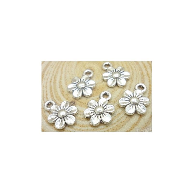 Flowers metal charms - pack of 10 CAMC 166 flowers metal charms Flowers metal charms - pack of 10