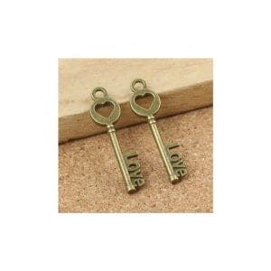 Love Keys Metal Charms or Pendant (10 pcs)