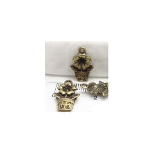 Flower Pot Metal Charms (Set of 10 pcs)