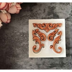 Square Flourishes Silicone Clay Mould