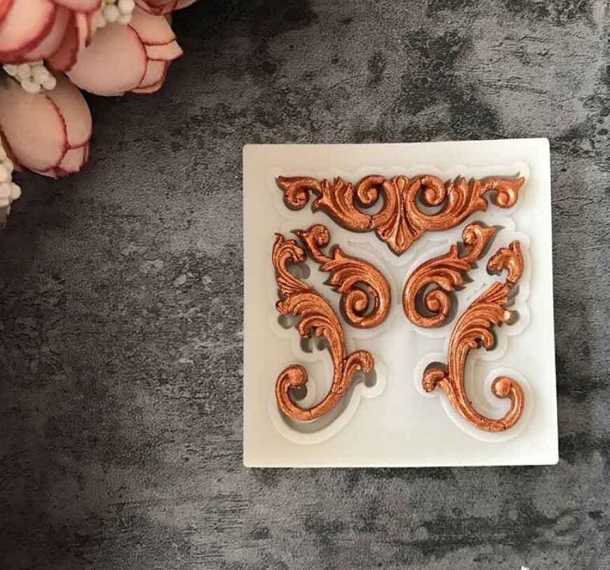 Square Flourishes Silicone Clay Mould