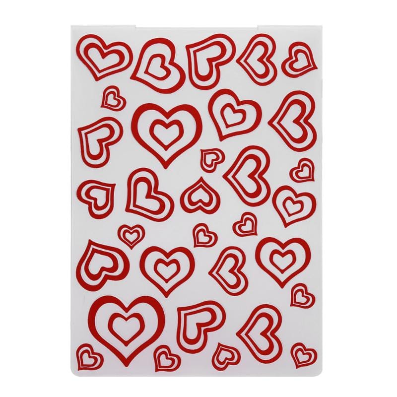 Embossing Folder - Layered Hearts (4"X6") EF 013 embossing folder layered hearts Embossing Folder - Layered Hearts (4"X6")