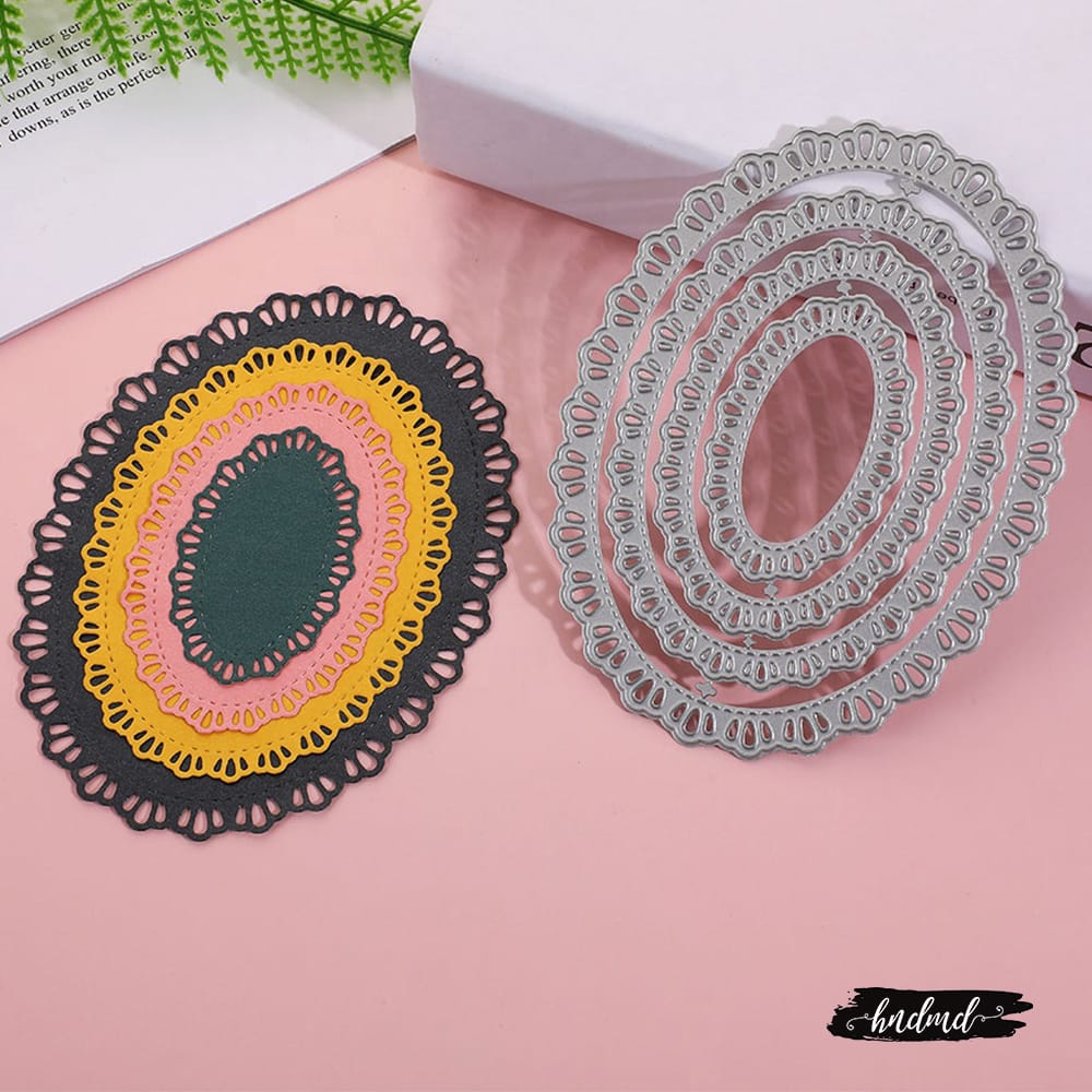 Steel Dies - Floral Stitched Ovals (set of 4 dies) XY344 steel cutting dies CraftAdda 1 XY344_steel_cutting_dies_CraftAdda_1
