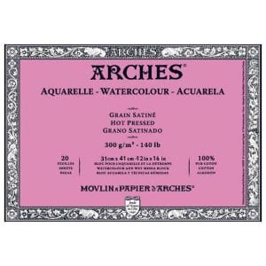 Arches Aquarelle Block 300 Gsm Hot Pressed - 20 Sheets (18 by 26 cm)