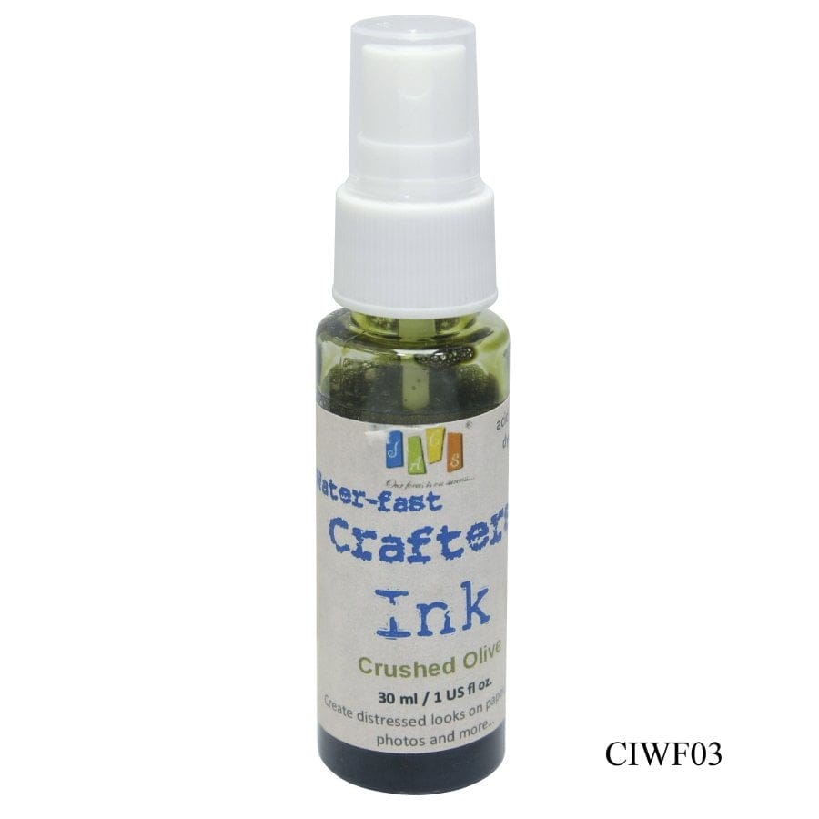 Jags Waterfast Crafters Ink - Crushed Olive (30 ml) jags waterfast crafters ink CIWF03 Jags Waterfast Crafters Ink - Crushed Olive (30 ml)