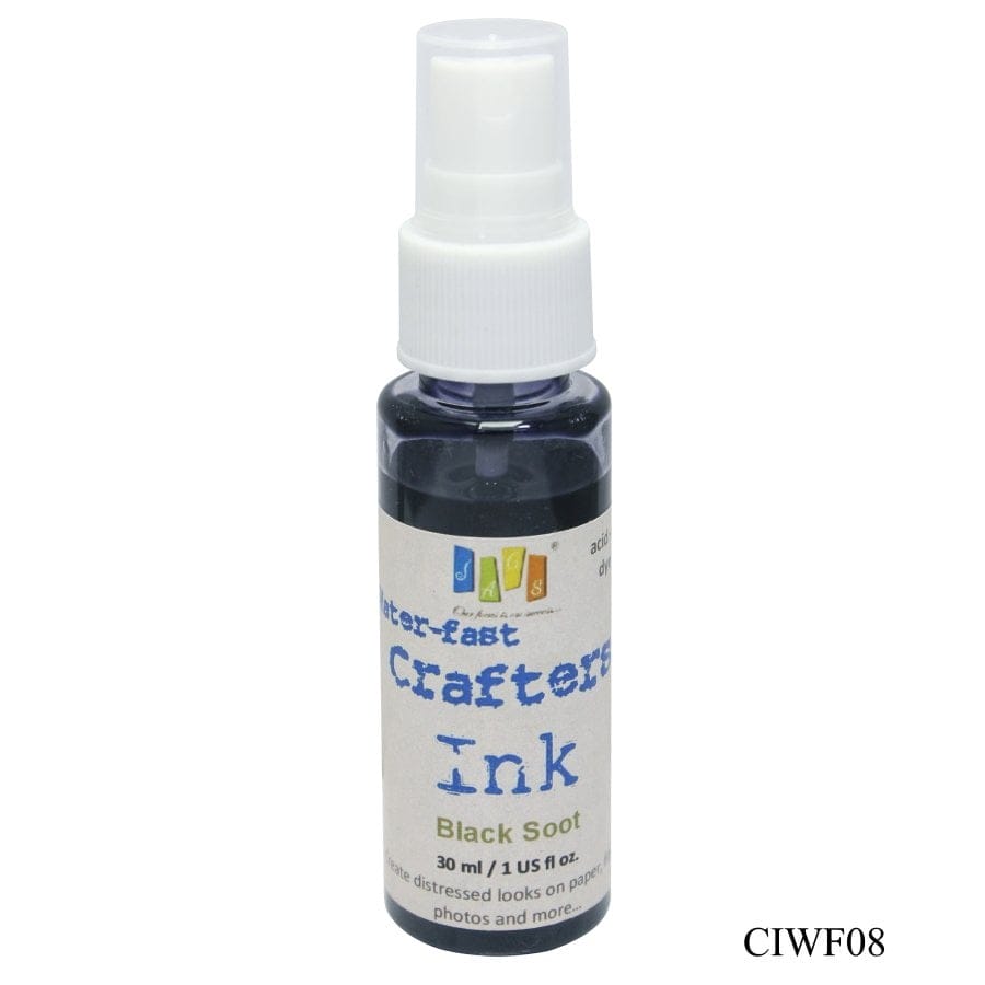 Jags Waterfast Crafters Ink - Black Soot (30 ml) jags waterfast crafters ink CIWF08 Jags Waterfast Crafters Ink - Black Soot (30 ml)