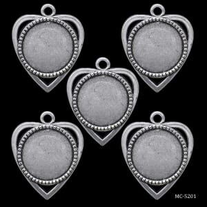 Metal Rectangle Bezels or Pendants (Pack of 5 pcs) (MC-5201)