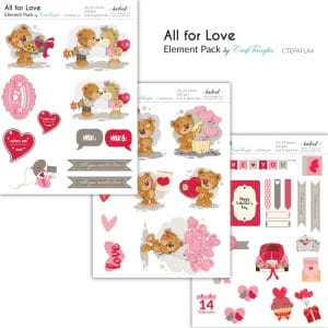 CrafTangles Elements Pack - All for Love (3 sheets of A4)