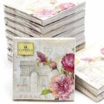 A pack of 25 by 25 cm Decoupage Napkins(5 pcs)  - Purple Florals