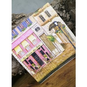 A pack of 13 by 13 inch Decoupage Napkins(5 pcs) - French Cafe