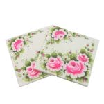 A pack of 12 by 12 inch Decoupage Napkins(5 pcs)  - Pink Florals