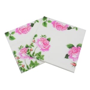 A pack of 12 by 12 inch Decoupage Napkins(5 pcs) - Pink Flowers