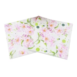 A pack of 12 by 12 inch Decoupage Napkins(5 pcs) - Floral Background