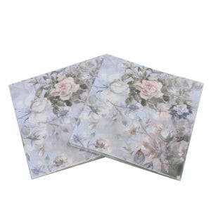 A pack of 12 by 12 inch Decoupage Napkins(5 pcs) - Vintage Floral Background