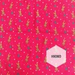 Printed Fabric - Christmas reindeer with red background
