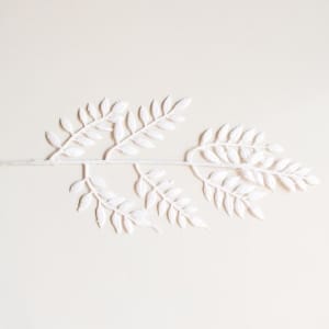 Glitter Leaves- White (Pack of 3)