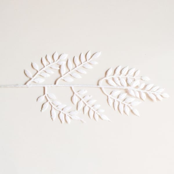 Glitter Leaves- White (Pack of 3)