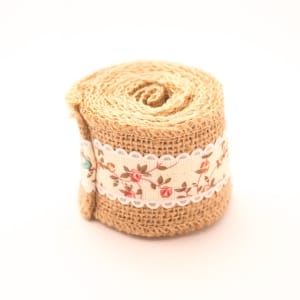 Floral Jute or burlap Ribbon