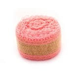 Designer Jute or burlap Ribbon - Pink