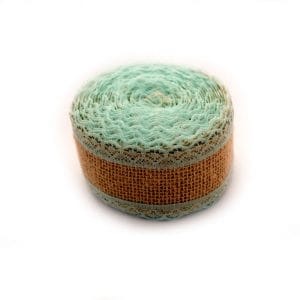 Designer Jute or burlap Ribbon - Blue