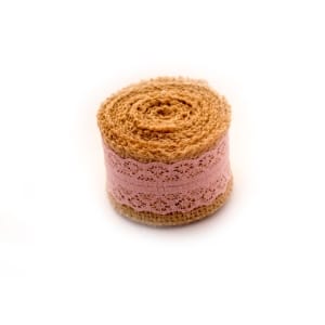Designer Jute or burlap Ribbon - Baby Pink (1.5 inch)