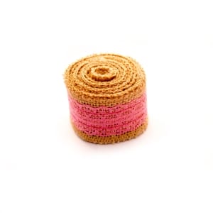 Designer Jute or burlap Ribbon - Bright Pink (1.5 inch)