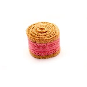 Designer Jute or burlap Ribbon - Bright Pink (1.5 inch)