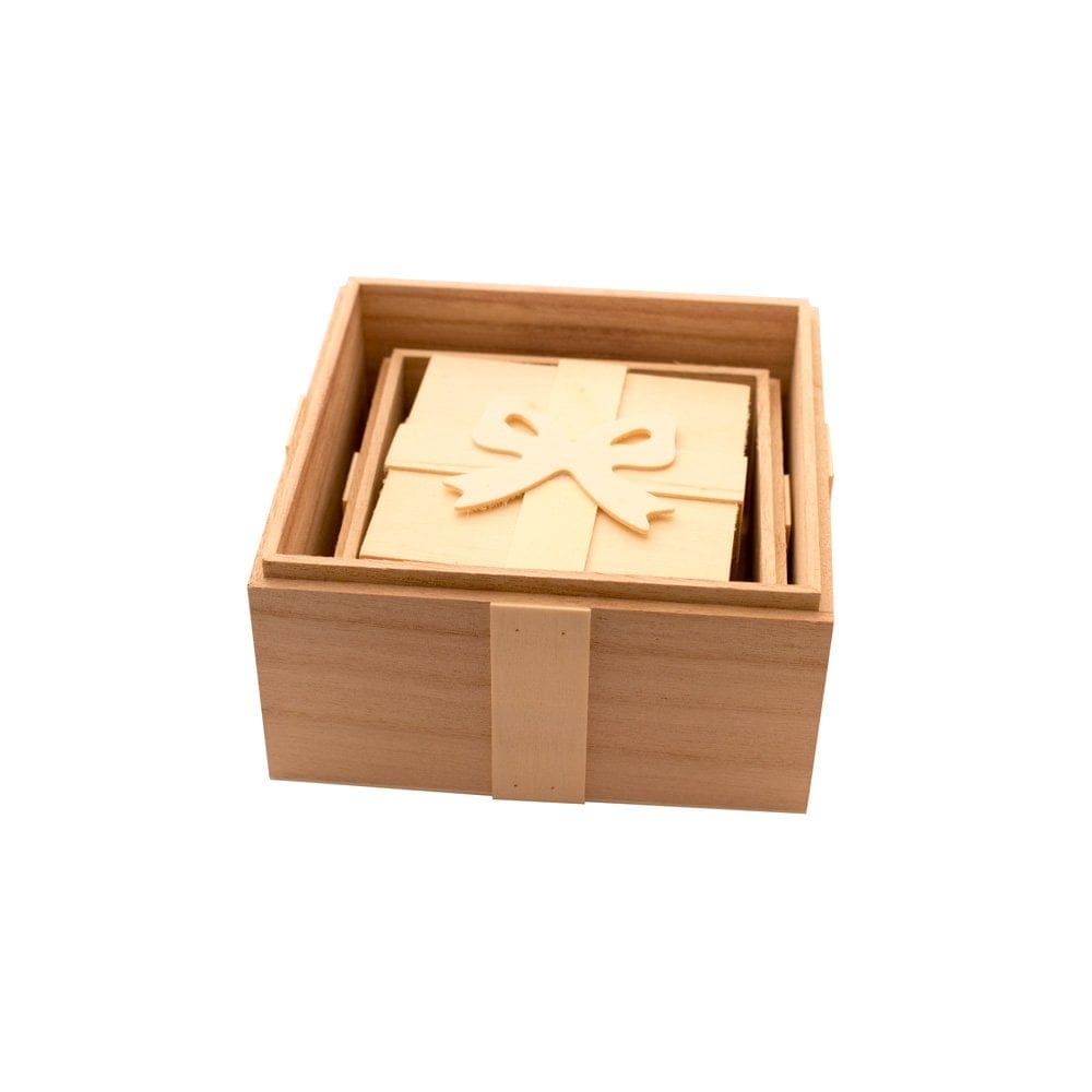Square Boxes with ribbon shaped top (Set of 3) CHWB 13 metal jar CHWB-13_metal_jar