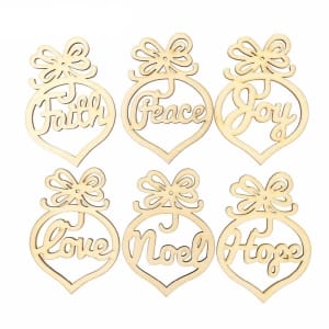 Assorted Wooden Ornaments - 6 pcs