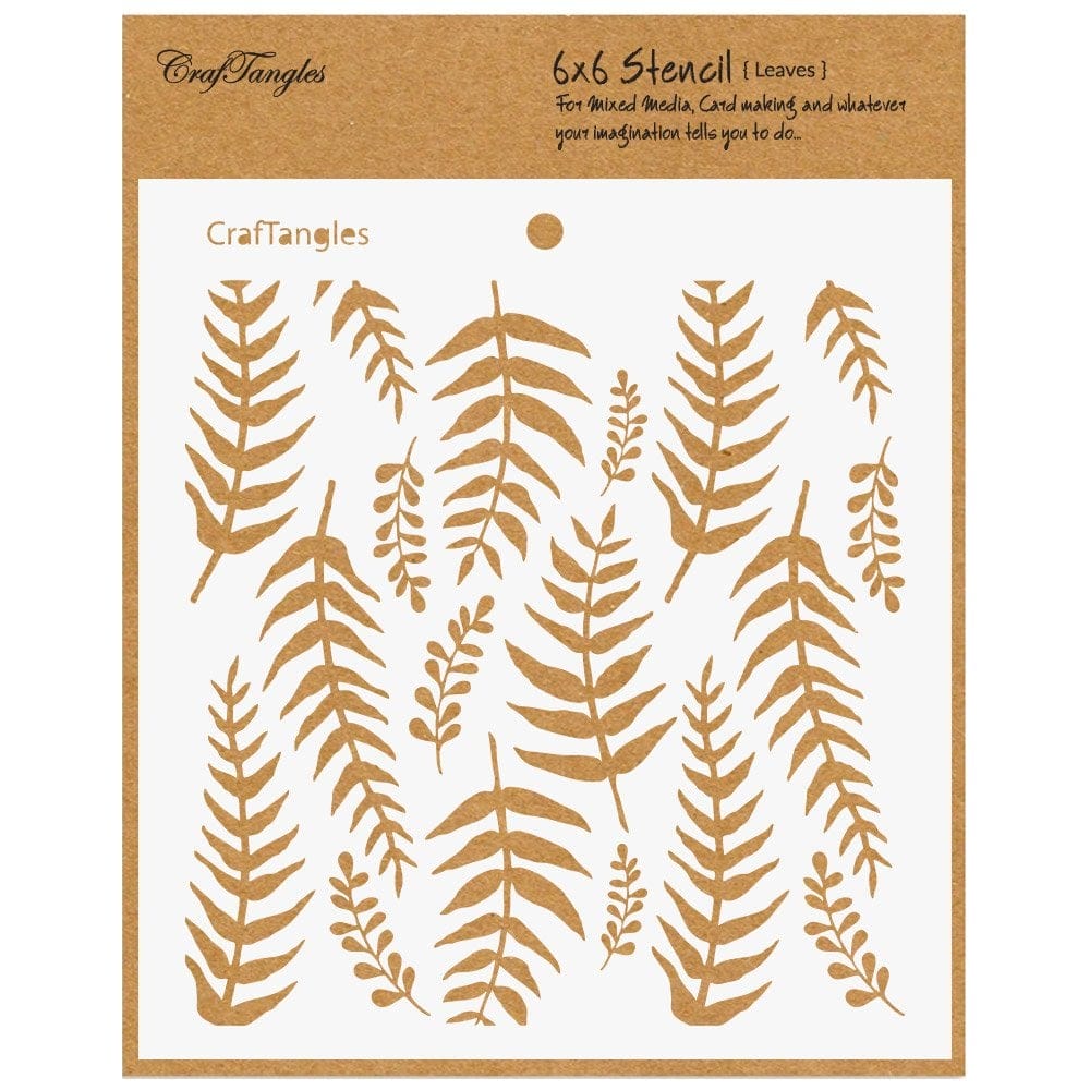 CrafTangles 6"x6" Stencil - Leaves CTCS64 craftangles stencils leaves CrafTangles 6"x6" Stencil - Leaves