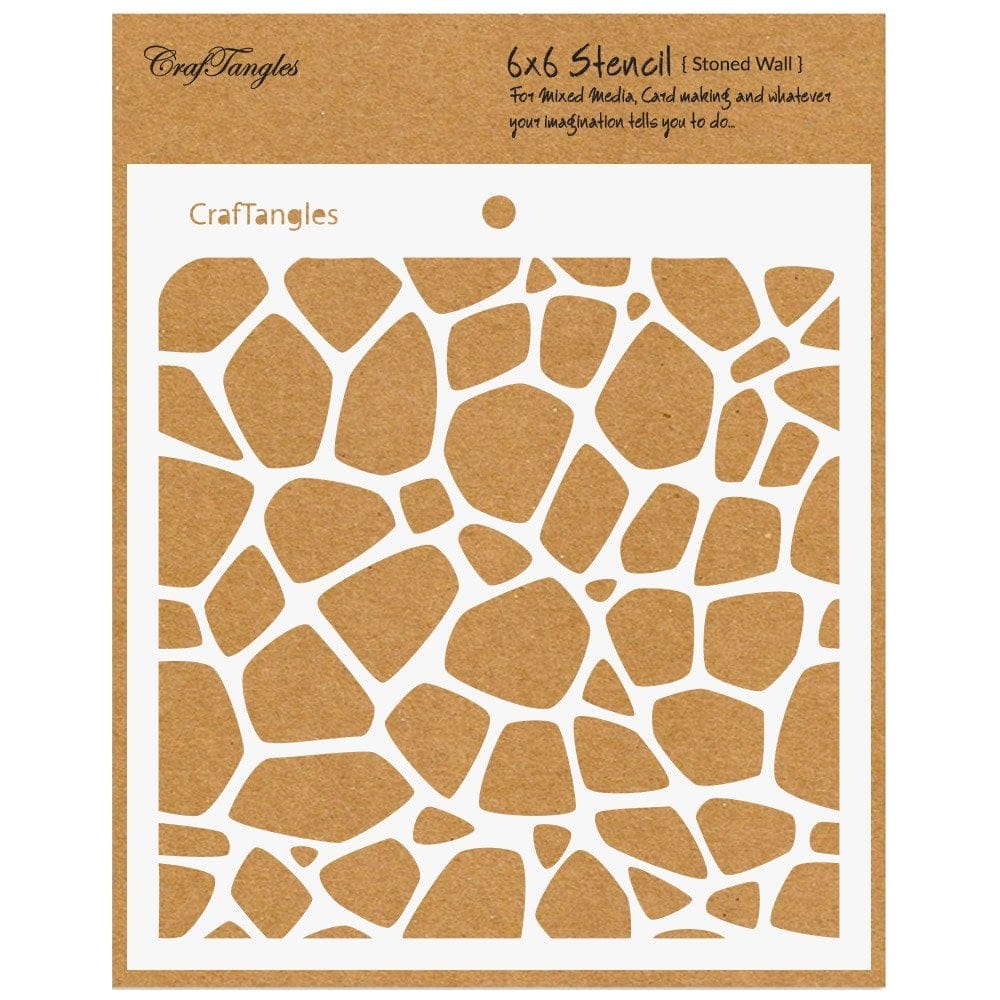 CrafTangles 6"x6" Stencil - Stoned Wall CTCS72 craftangles stencils stoned wall CrafTangles 6"x6" Stencil - Stoned Wall