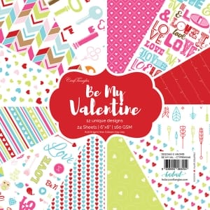 CrafTangles Scrapbook Paper Pack - Be my Valentine (6"x6")
