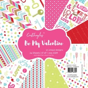 CrafTangles Scrapbook Paper Pack - Be my Valentine (6"x6")