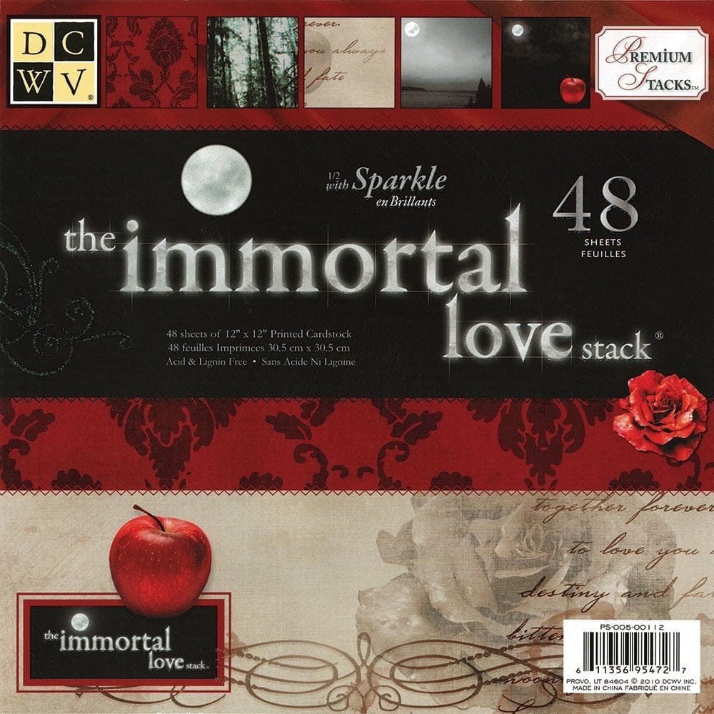 Die Cuts with a View - Immortal Love - 12x12 Paper Stack DCWV immortal lvoe paper pad 48sheets Die Cuts with a View - Immortal Love - 12x12 Paper Stack