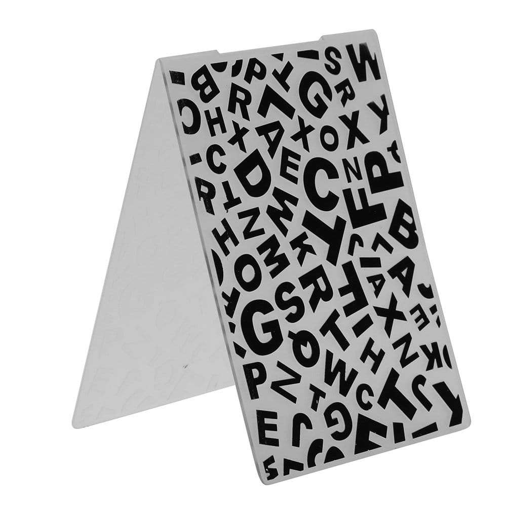 Embossing Folder - Jumbled Alphabets (4"X5.5") EF 025 embossing folder jumbled alphabets Embossing Folder - Jumbled Alphabets (4"X5.5")