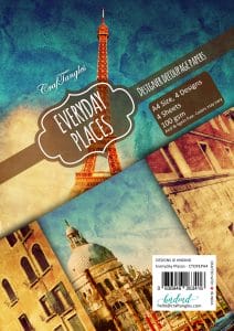 CrafTangles Decoupage Paper Pack - Everyday Places (A4) - 4 sheets